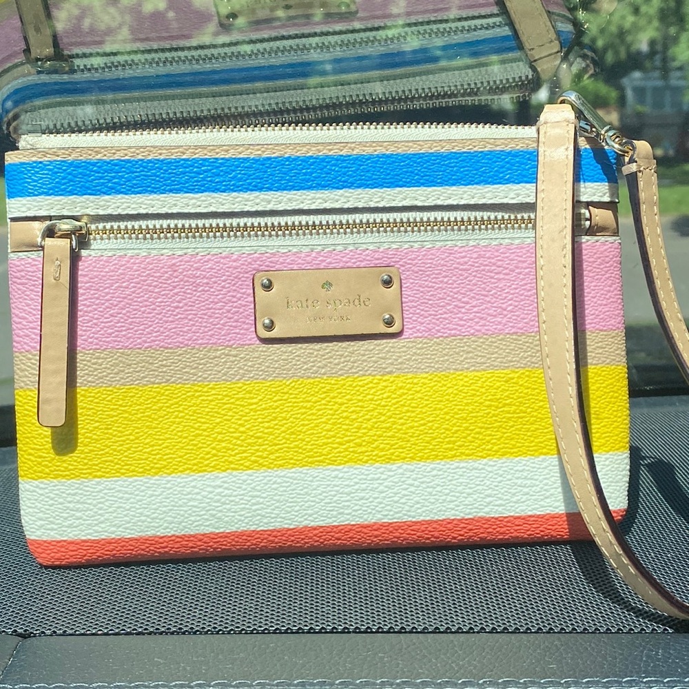 KATE SPADE COLORFUL STRIPED WRISTLET EXCELLENT CONDITION